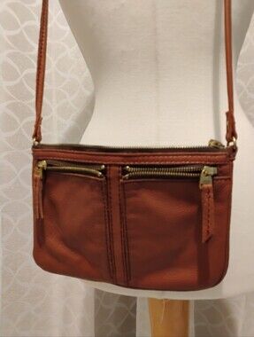 Fossil Brown Leather Crossbody Purse